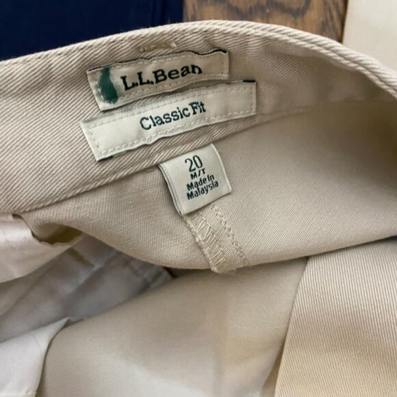 (2) L.L. Bean Classic Fit 20 M/T khaki and navy blue NWT women's - Picture 10 of 14